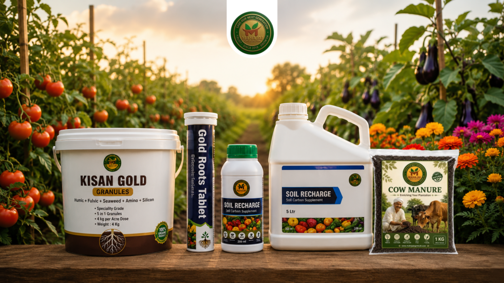 Kisan gold, soil recharge, organic cow manure, mahajai Agritech solutions, gold root tablet
